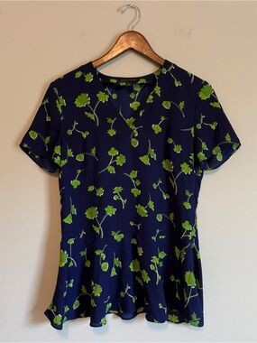 Banana Republic Floral Peplum Top Womens XS Staple Work Spring Sophisticated Y2K